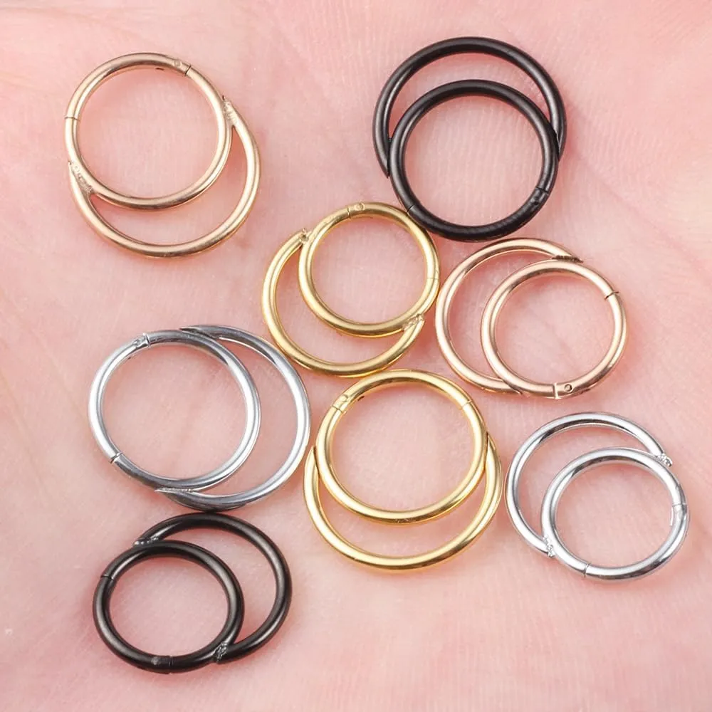 Septum Nose Rings for Women Trendy Septum Clicker Nose Ring Gold Septum Rings Nose Piercings Silver Black Rose Gold Hoop Septum Jewelry