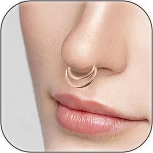 Septum Nose Rings for Women Trendy Septum Clicker Nose Ring Gold Septum Rings Nose Piercings Silver Black Rose Gold Hoop Septum Jewelry
