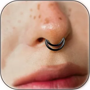 Septum Nose Rings for Women Trendy Septum Clicker Nose Ring Gold Septum Rings Nose Piercings Silver Black Rose Gold Hoop Septum Jewelry