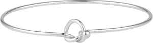 Silverly Polished 925 Sterling Silver Bracelet for Women With a Friendship Knot - Hook Pressure Clasp Bangle Bracelet - Cute Thank You Gift - Friendship Gifts for Women