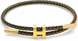 Simple Titanium Rope Steel Wire Bracelet with Adjustable Design Polished H Shape Buckle Bracelet Outdoor Casual Minimalist Fashion Gift for Women Men