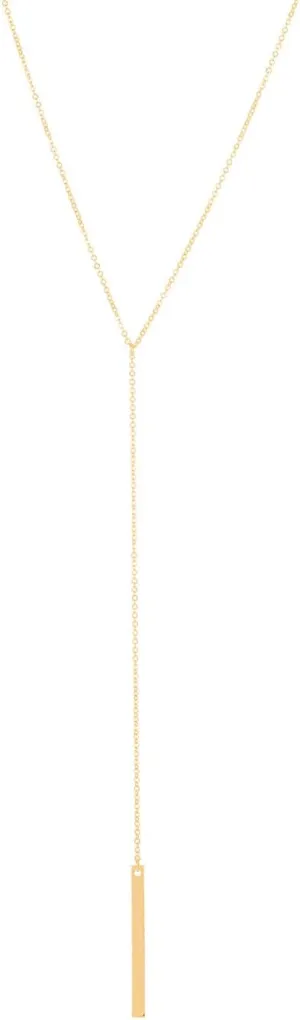 S.J JEWELRY Womens Handmade CZ Simple Delicate 14K Gold Plated/Rose Gold Plated/Silver Plated Lariat Simple Baton Adjustable Y Necklace