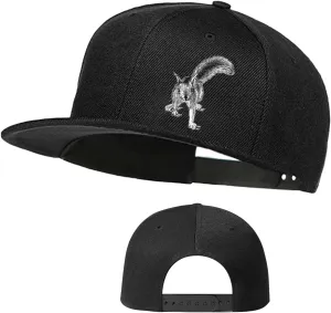 Skull Hat Flat Bill Hats for Men Boys Skeleton Cap USA American Flag Black Mens Snapback Hats Flat Brim Snap Backpack