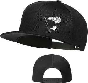 Skull Hat Flat Bill Hats for Men Boys Skeleton Cap USA American Flag Black Mens Snapback Hats Flat Brim Snap Backpack