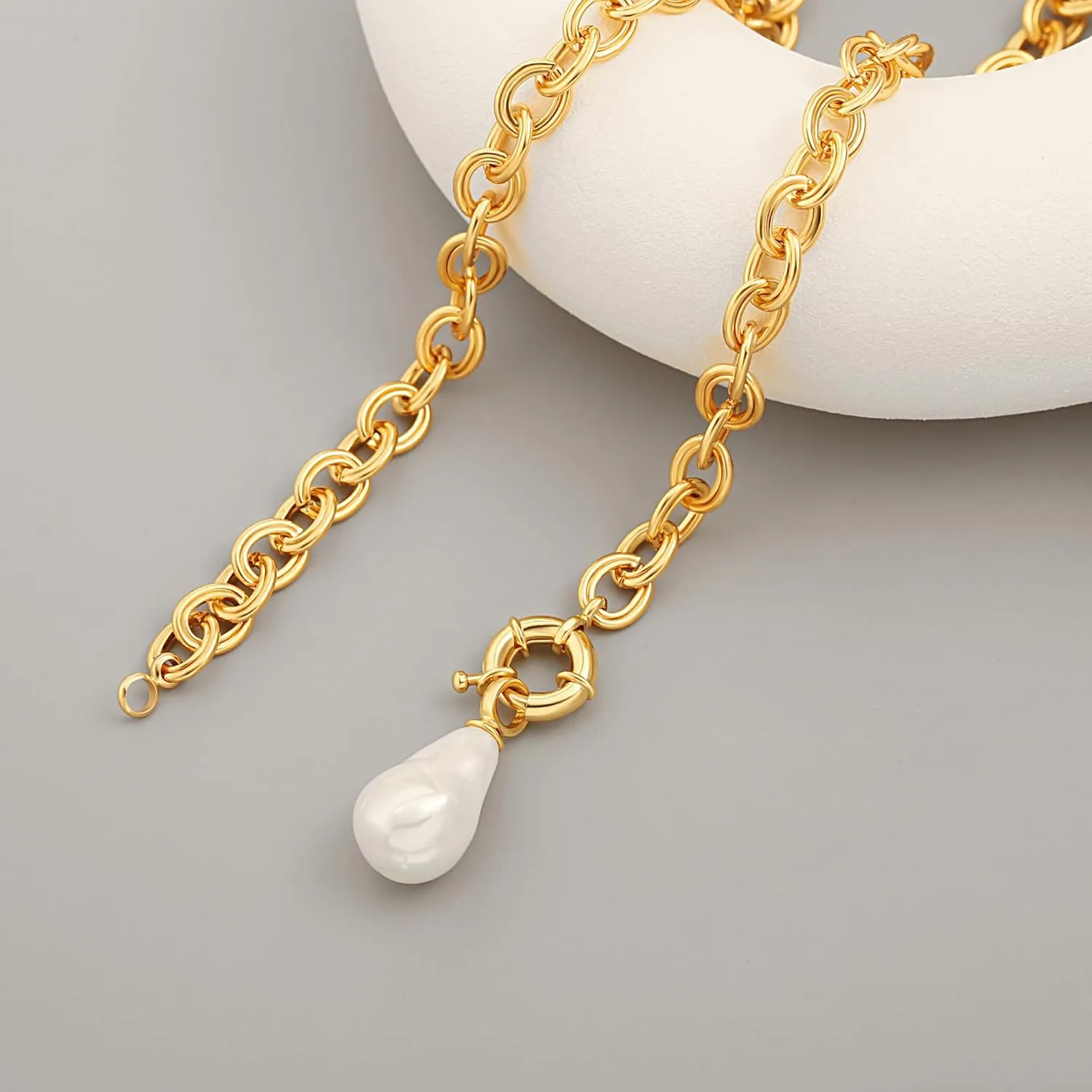 SOFYBJA 18k Gold Chain Choker Dainty Turquoise Beads Bar Necklace for Women Handmade Gemstone Jewelry for Mother's Day
