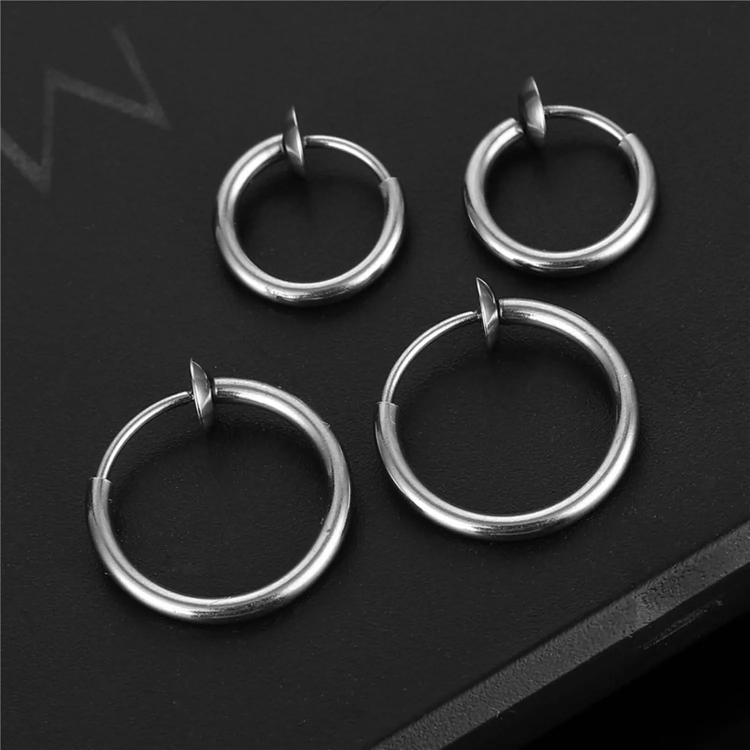 Stainless Steel Cuff Earrings for Women, Ear Cuff Earrings 8/16 mm Hoop Ear Cuffs Jewelry Gifts