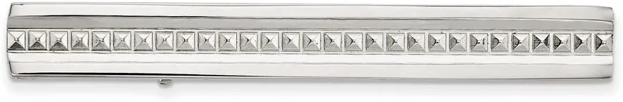 Stainless Steel Polished Studded Tie Bar (7.2mm x 57.9mm)