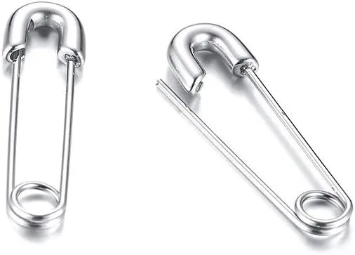 Stainless Steel Stylish Cartilage Earrings Punk Goth Safety Pin Earrings for Women Girl 90s Hoop Earrings Fashion Stylish Earrings Collection for BFF Mom,non fade