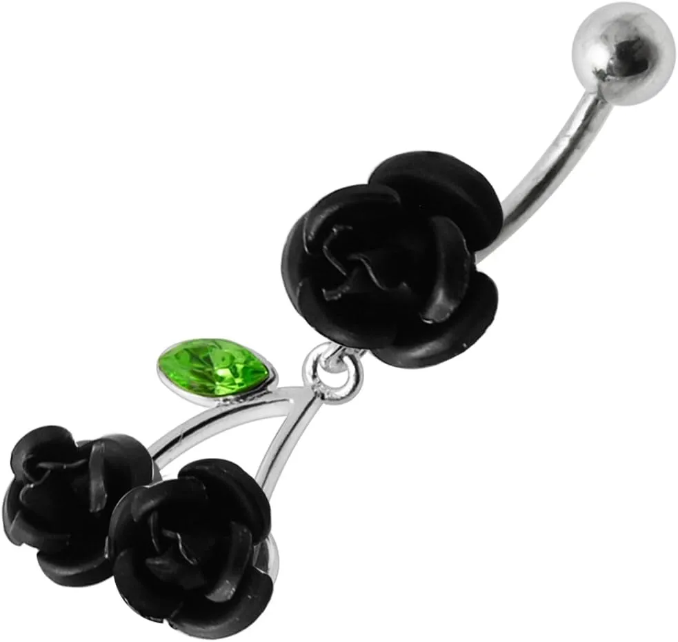 Stylish Triple Rose Dangling 925 Sterling Body Jewelry