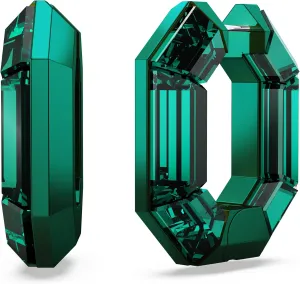 Swarovski Lucent Small Hoop Earrings, Green Octagon-Shaped Crystals, Part of the Swarovski Lucent Collection