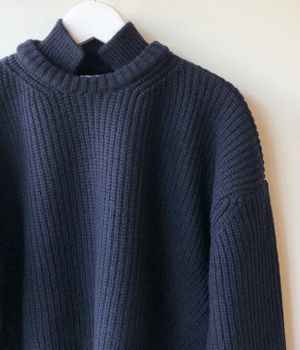 TAN/KARESANSUI WOOLEN PULLOVER(DARK NAVY)