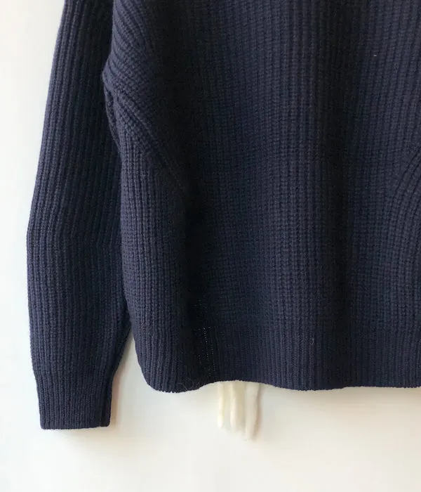 TAN/KARESANSUI WOOLEN PULLOVER(DARK NAVY)