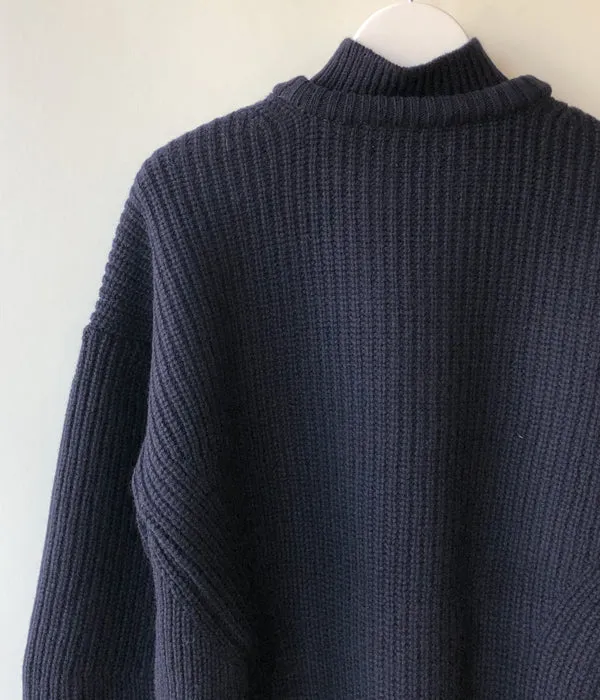 TAN/KARESANSUI WOOLEN PULLOVER(DARK NAVY)