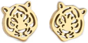 Tiger Head Stud Earrings for Women Punk Stainless Steel Earrings