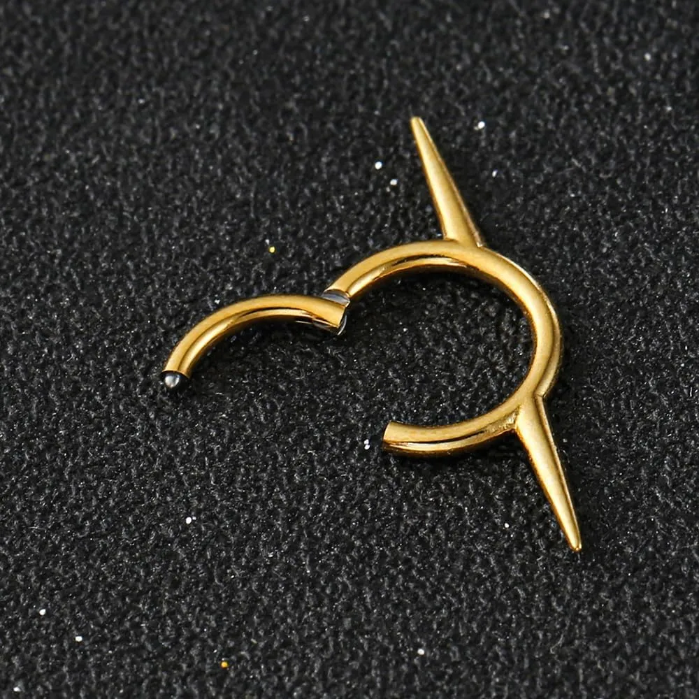 Titanium Septum Ring16G Septum Jewelry 8mm,ASTM F136 Titanium Nose rings Classic design Clicker Cartilage Earring Hinged Segment Daith Piercing Black silver gold 1PCS