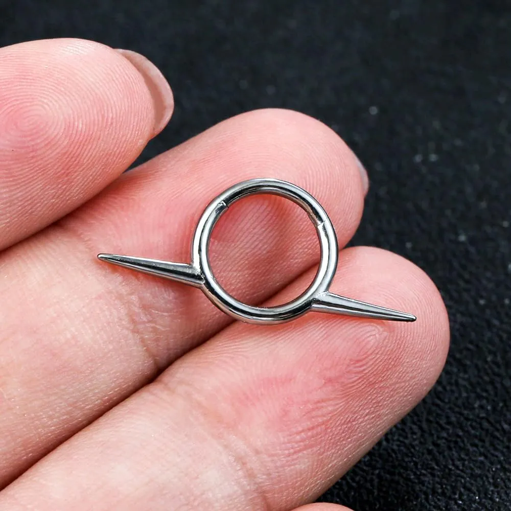Titanium Septum Ring16G Septum Jewelry 8mm,ASTM F136 Titanium Nose rings Classic design Clicker Cartilage Earring Hinged Segment Daith Piercing Black silver gold 1PCS