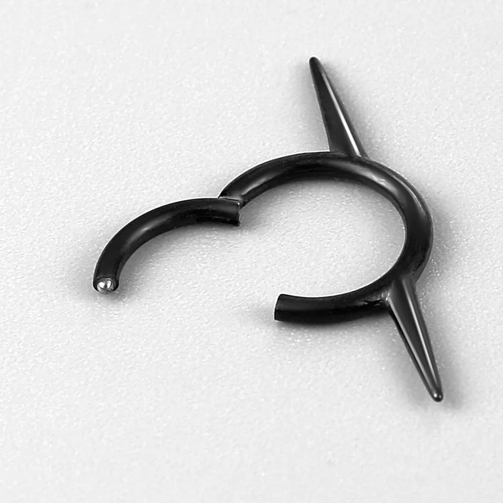 Titanium Septum Ring16G Septum Jewelry 8mm,ASTM F136 Titanium Nose rings Classic design Clicker Cartilage Earring Hinged Segment Daith Piercing Black silver gold 1PCS