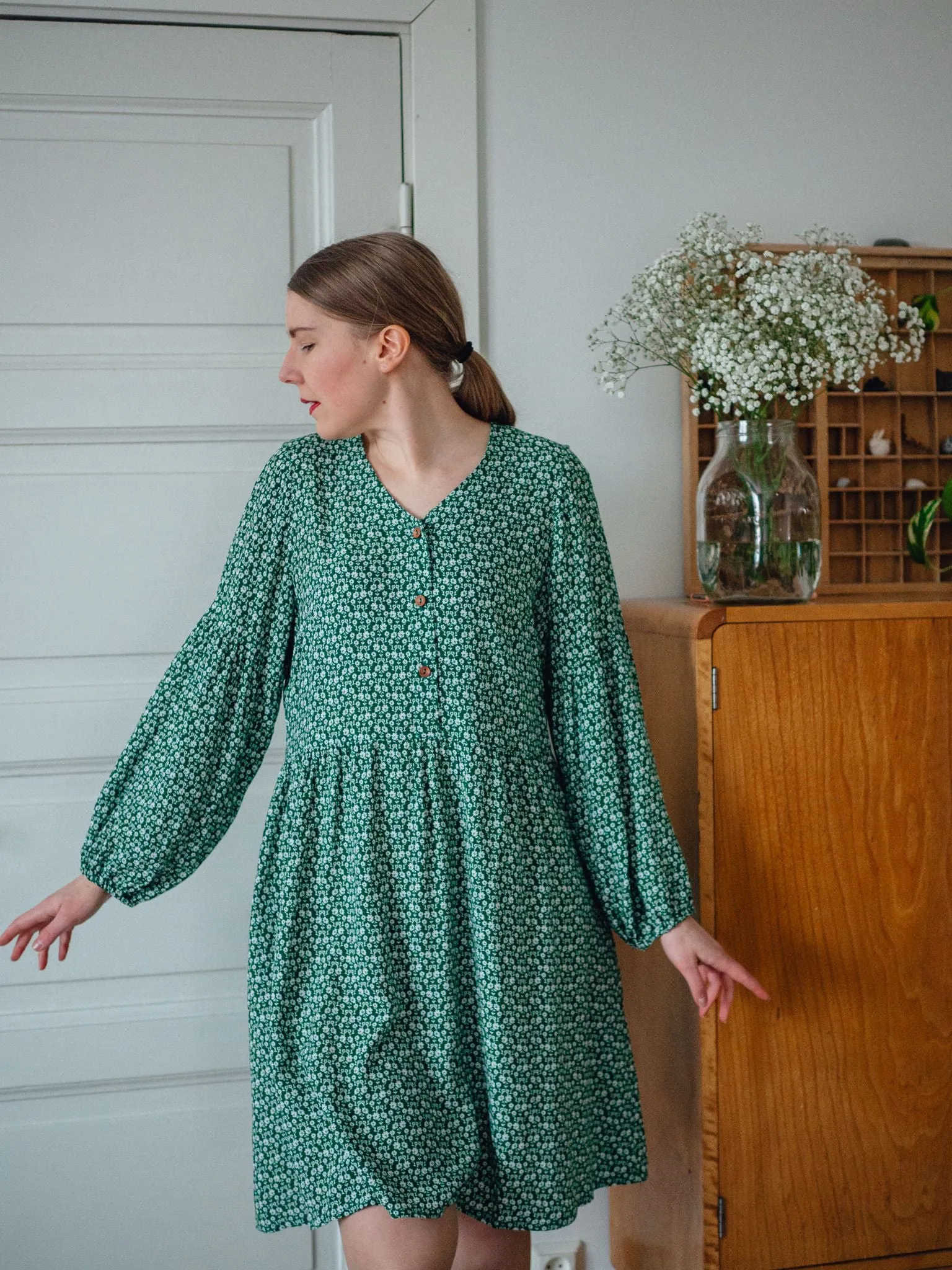 Tovi Button Dress Green