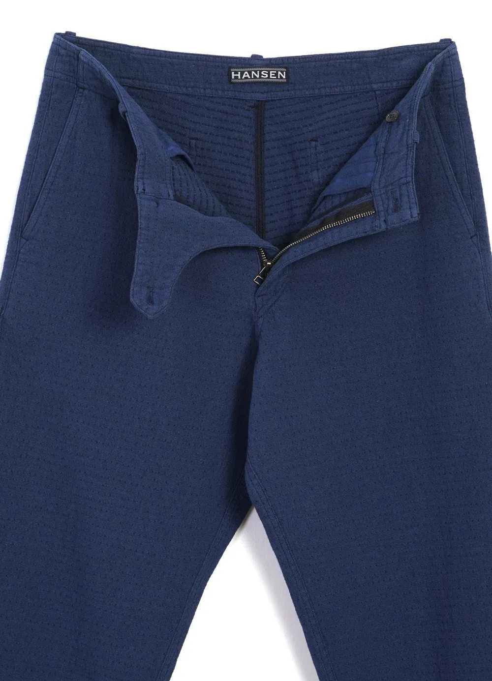 TRYGVE | Wide Cut Cropped Trousers | Blue
