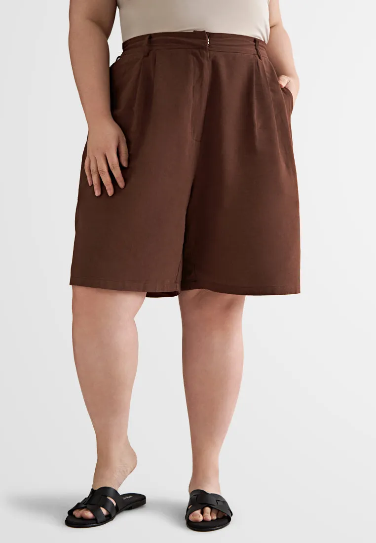 Vanika Casual Bermuda Linen Shorts