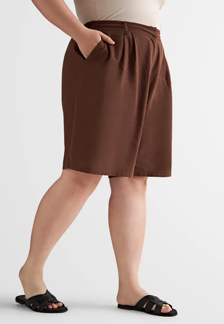 Vanika Casual Bermuda Linen Shorts