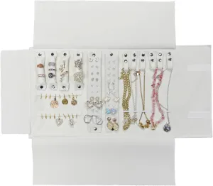 Velvet Travel Jewelry Case Roll Bag for Necklaces Brackets, Great Jewelry Organizer for Travel, Multi Jewelry Organizer, Beige