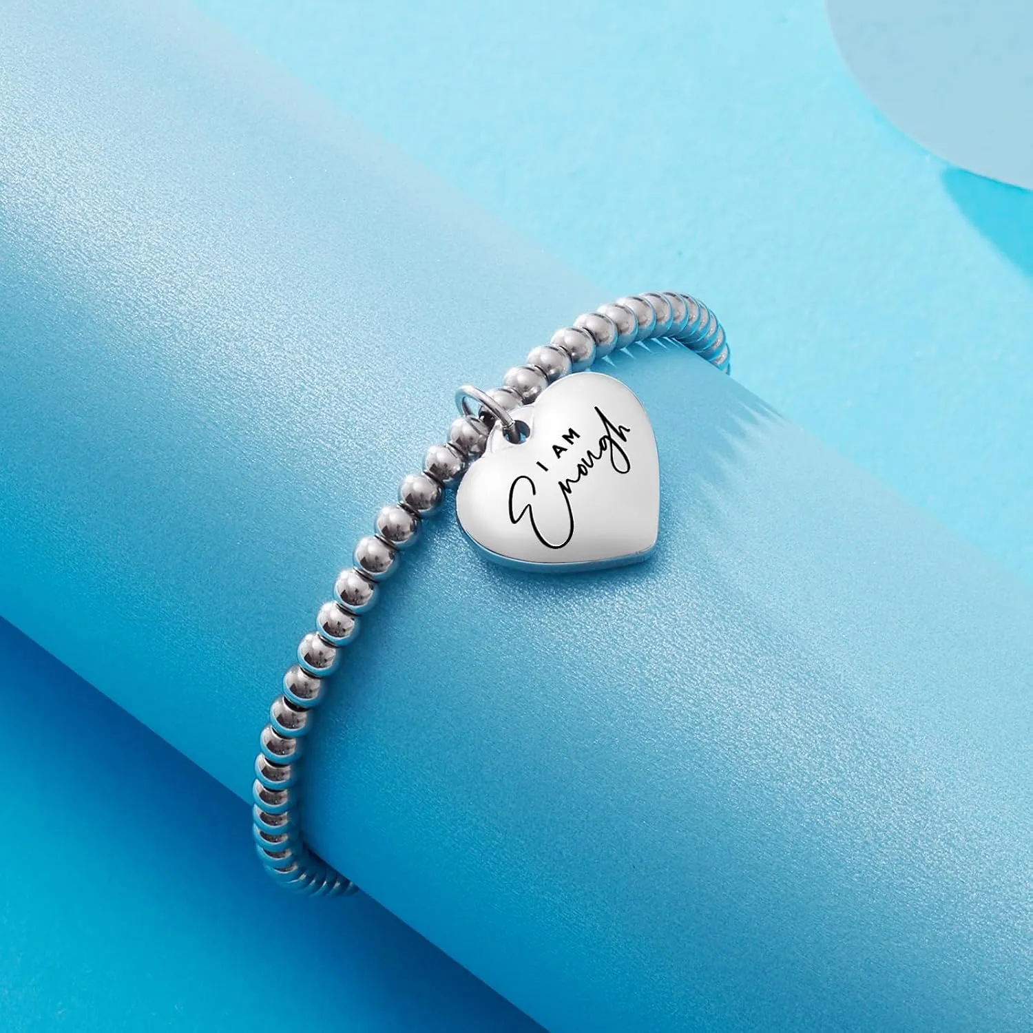 VIMIEW Heart Beads Womens Inspired Bracelets Adjustable Taylor Quotes Bracelets Friendship & Family Jewelry Birthday Valentines Gifts for Women Daughter Sister Bestfriend.