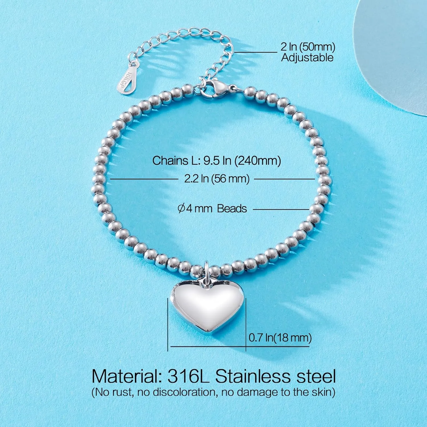 VIMIEW Heart Beads Womens Inspired Bracelets Adjustable Taylor Quotes Bracelets Friendship & Family Jewelry Birthday Valentines Gifts for Women Daughter Sister Bestfriend.