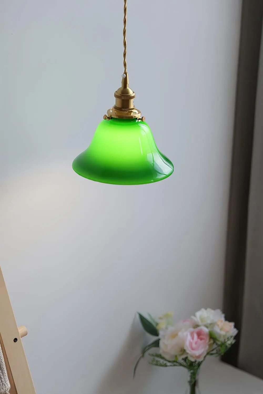 Vintage Green Bell Pendant Light