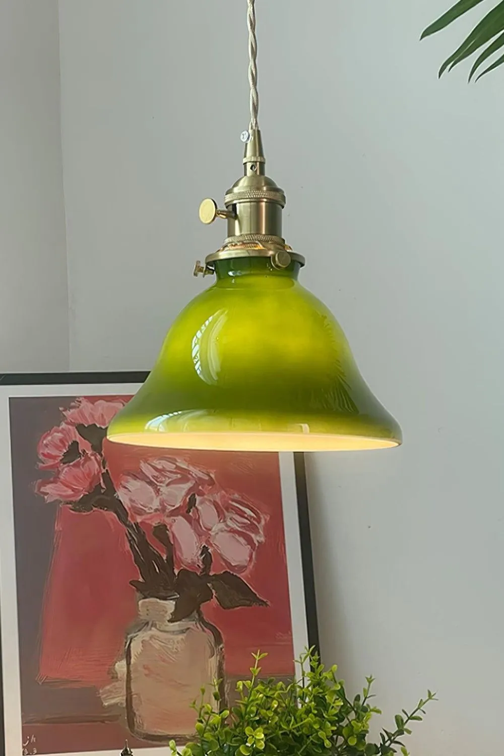 Vintage Green Bell Pendant Light