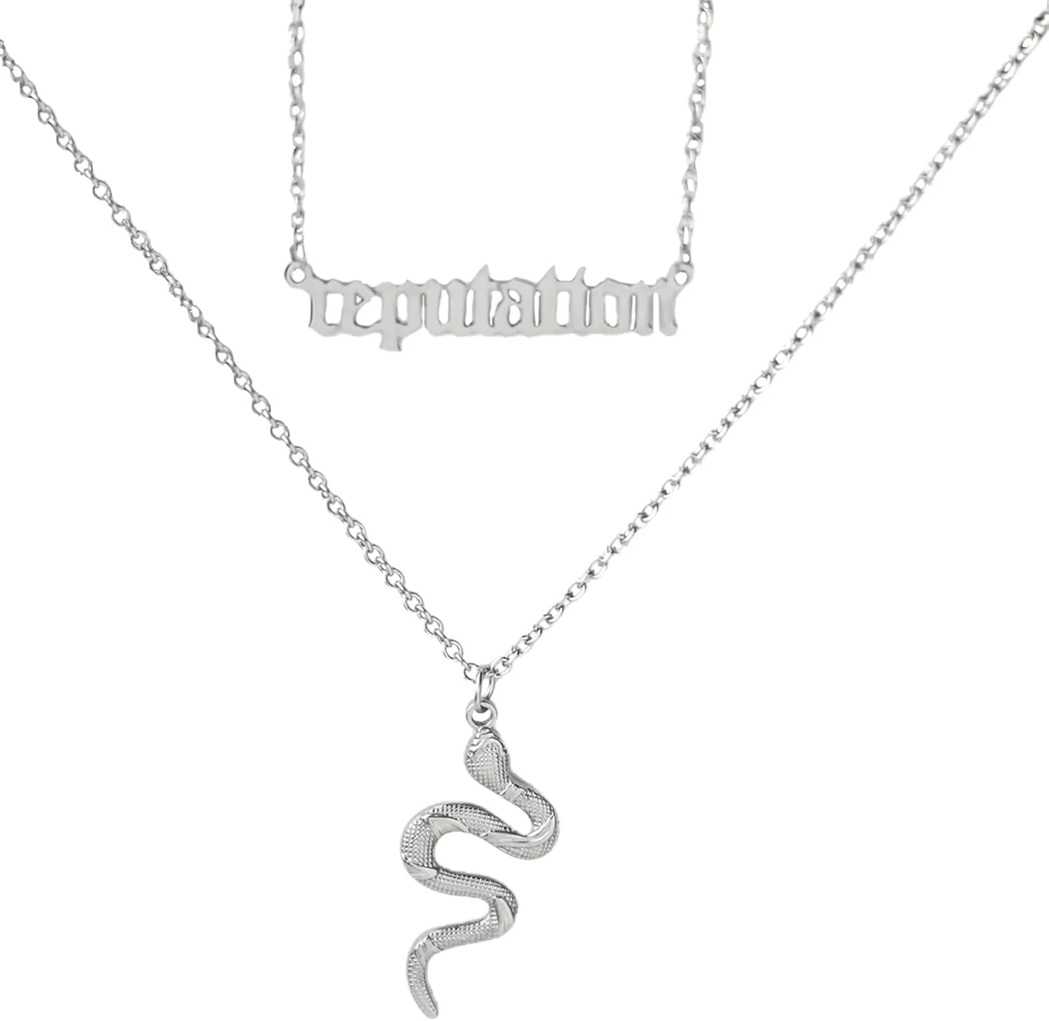 Vintage Layered Reputation Snake Necklace,Personality Gothic Punk Animal Necklace for Women Music Lover