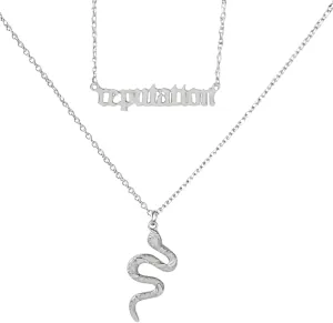 Vintage Layered Reputation Snake Necklace,Personality Gothic Punk Animal Necklace for Women Music Lover