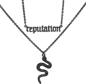 Vintage Layered Reputation Snake Necklace,Personality Gothic Punk Animal Necklace for Women Music Lover