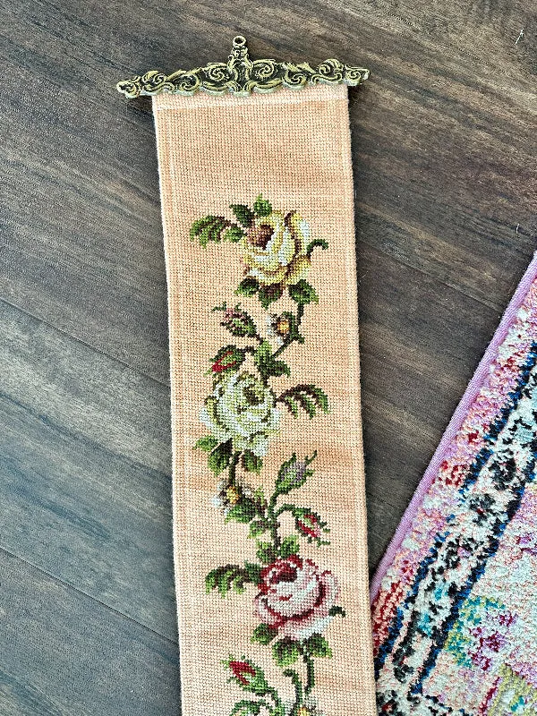 Vintage Needlepoint Bell Pull