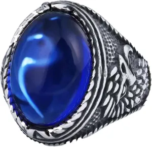 Vintage Oval Sapphire Alloy Ring Stylish Men's Ring