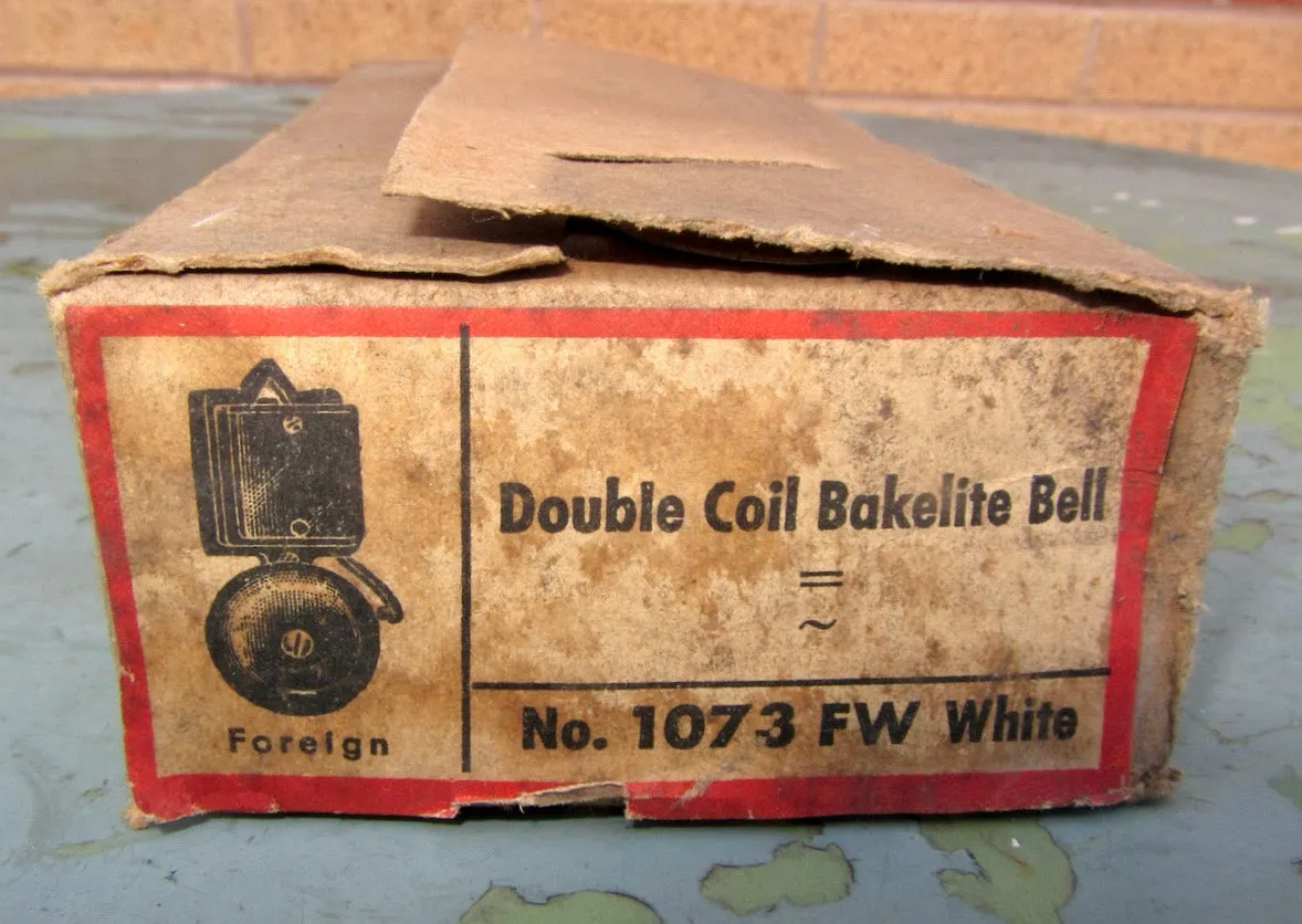 Vintage White Bakelite SEKO No. 1073 Electric Butler Alarm Internal Door Bell