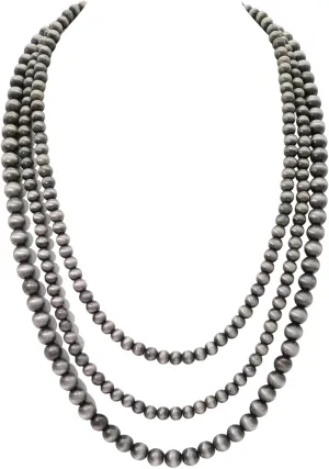 Western Navajo Pearl Necklace for Women Multi Layer Pearls Turquoise Beaded Boho Chic Statement Necklaces Southwestern Navajo jewelry
