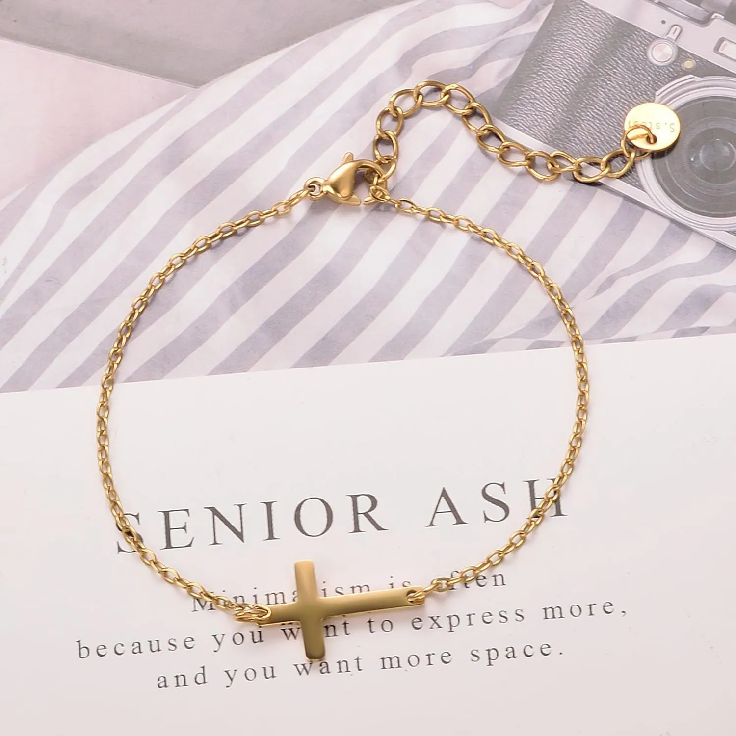 White Pearl Bracelets for Women Gold Plated Polished Chain Bead Bracelet Adjustable Bracelet for Jewelry
