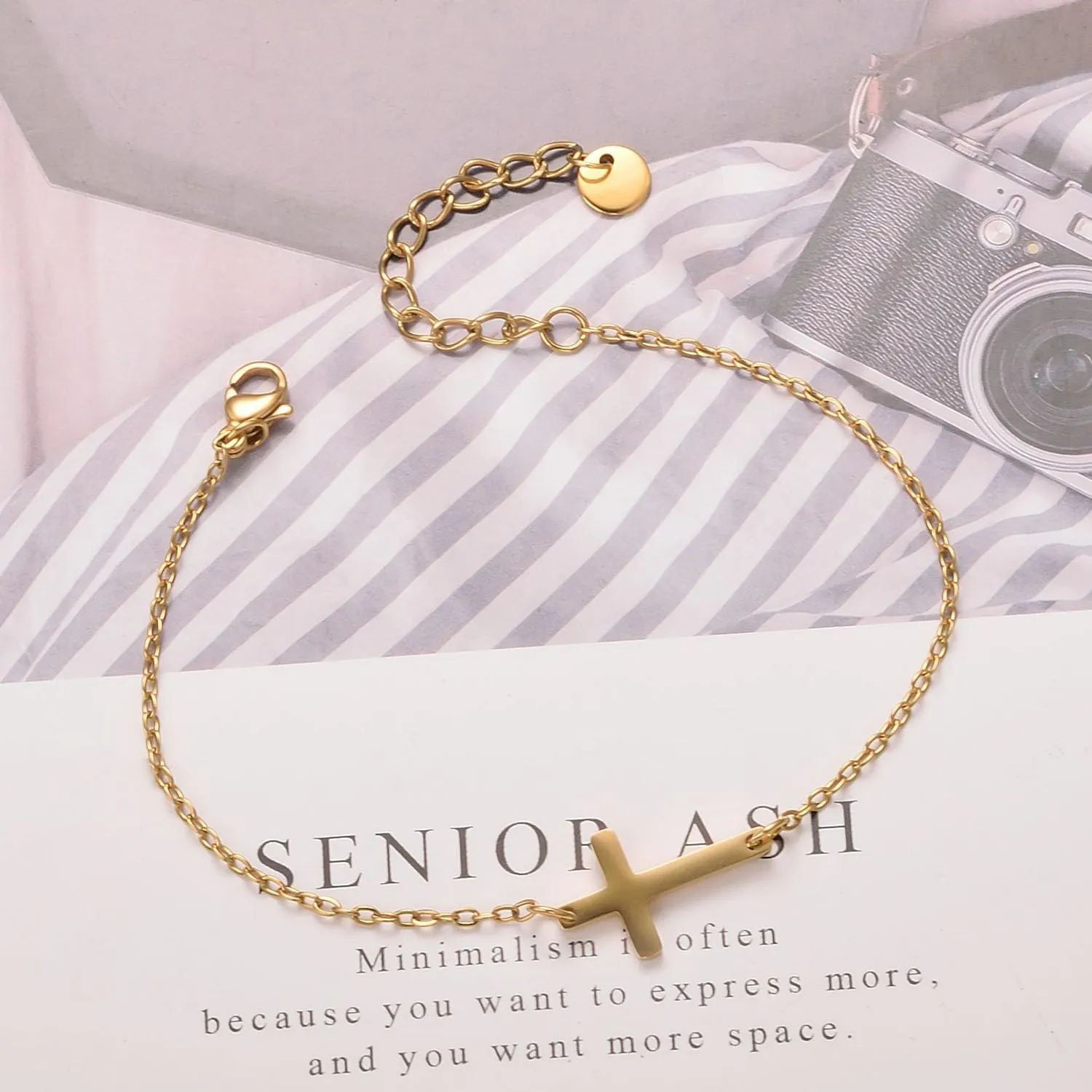 White Pearl Bracelets for Women Gold Plated Polished Chain Bead Bracelet Adjustable Bracelet for Jewelry