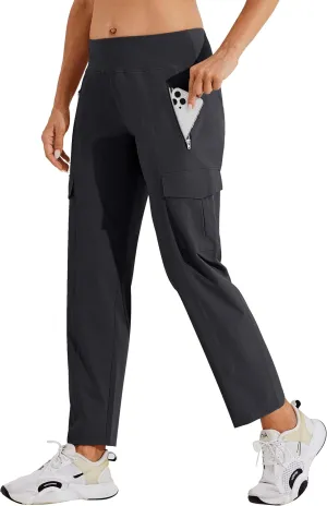 Willit Women's Golf Pants Athletic Quick Dry Pants Lightweight Cargo Travel Pants with Pockets Water Resistant