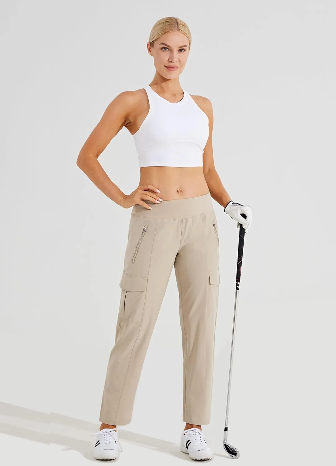 Willit Women's Golf Pants Athletic Quick Dry Pants Lightweight Cargo Travel Pants with Pockets Water Resistant