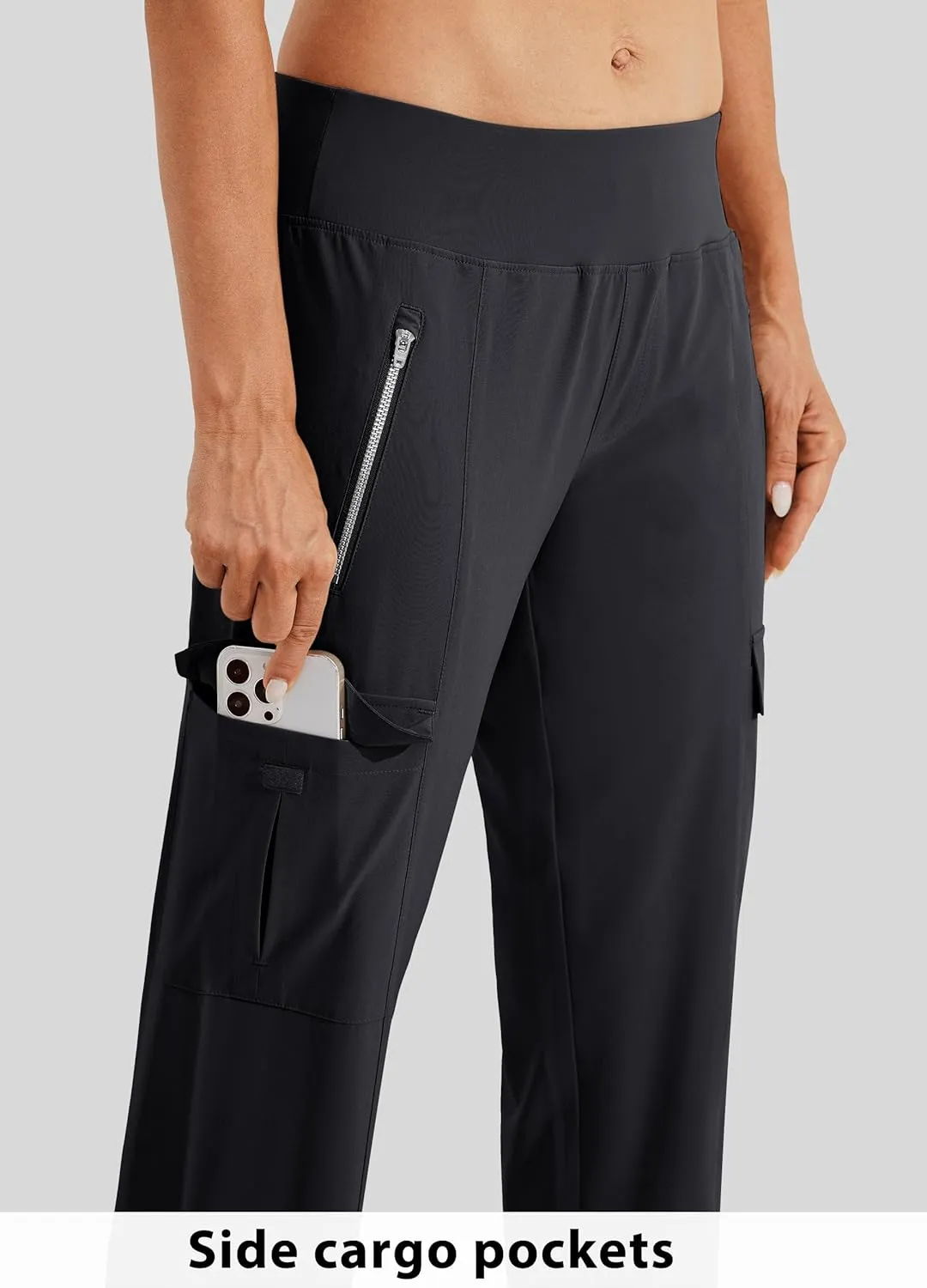 Willit Women's Golf Pants Athletic Quick Dry Pants Lightweight Cargo Travel Pants with Pockets Water Resistant