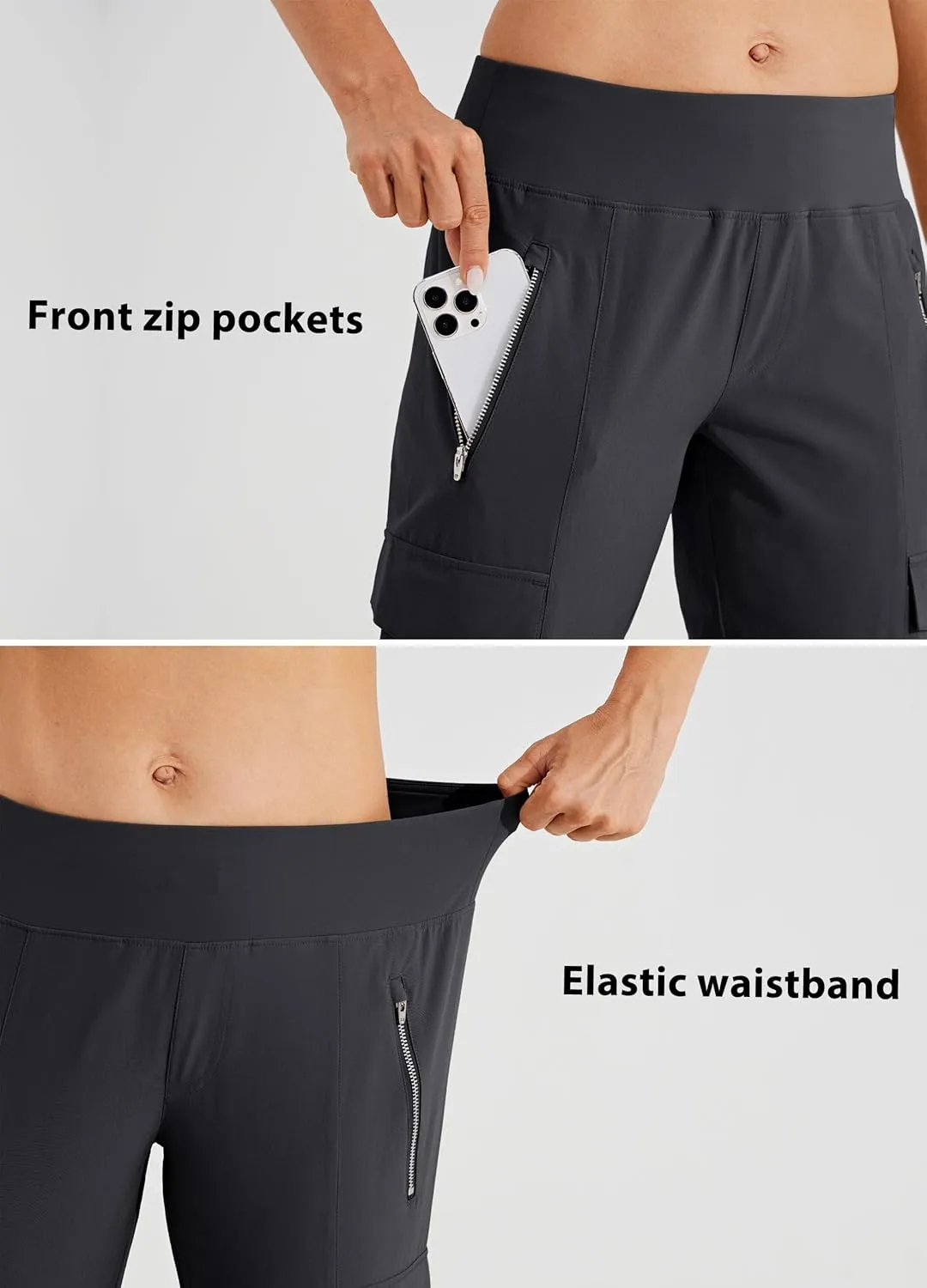 Willit Women's Golf Pants Athletic Quick Dry Pants Lightweight Cargo Travel Pants with Pockets Water Resistant