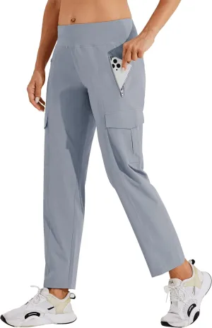 Willit Women's Golf Pants Athletic Quick Dry Pants Lightweight Cargo Travel Pants with Pockets Water Resistant