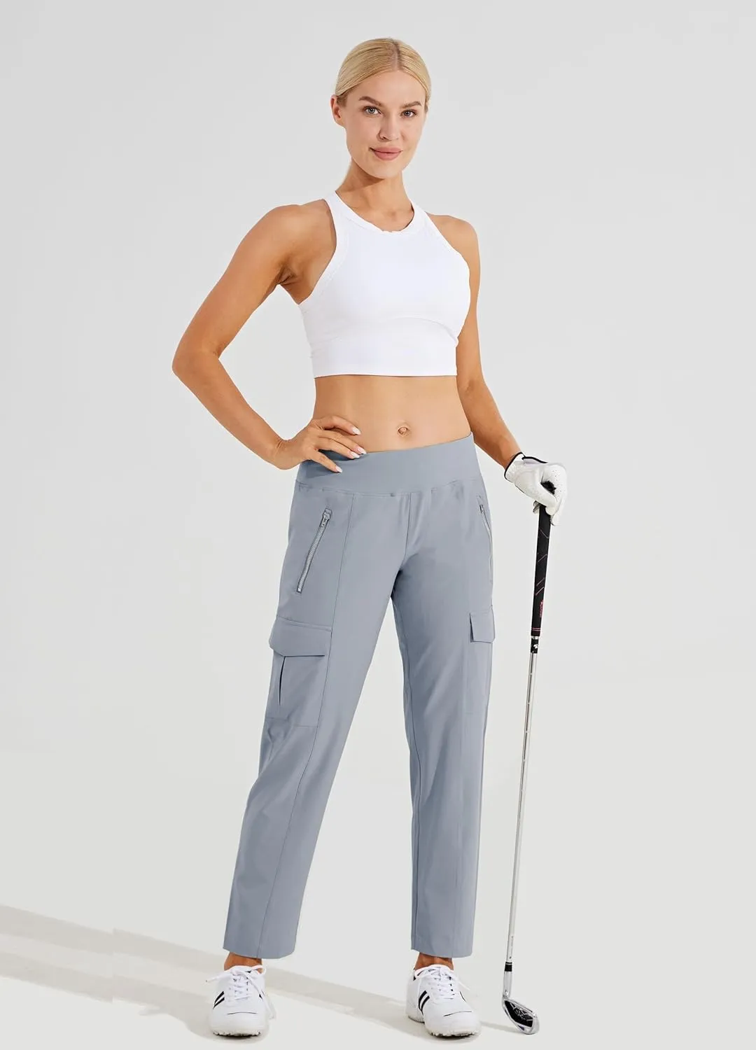 Willit Women's Golf Pants Athletic Quick Dry Pants Lightweight Cargo Travel Pants with Pockets Water Resistant