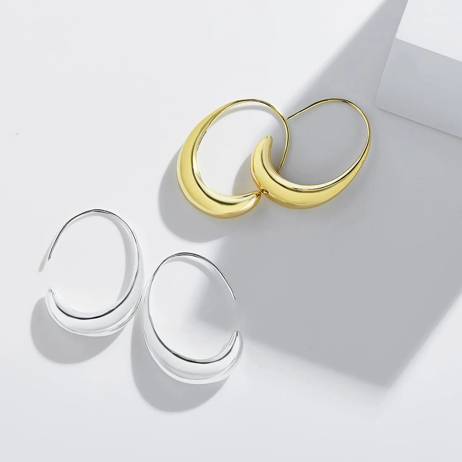 Women Fashion Teardrop Back Earrings,Small Sterling Sliver Plated Classic Dangle Hoop Earring Thread Drop Earrings