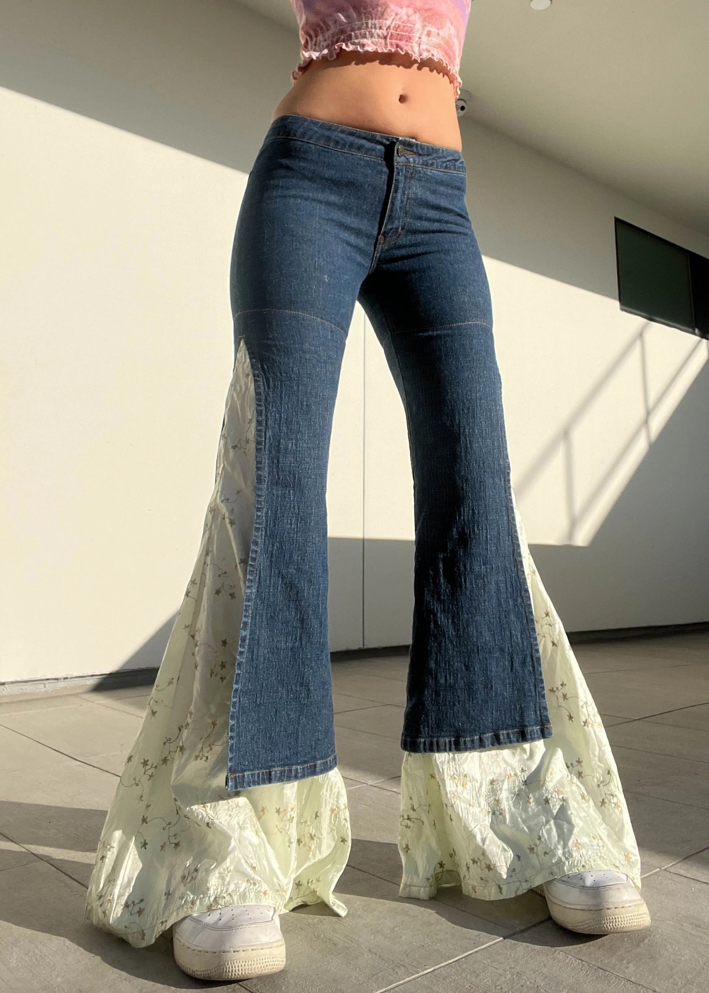 Y2k Layered Fairy Bell Bottom Jeans (S)