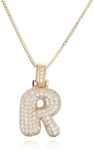 YANCHUN Letter Necklace Gold Necklaces for Women Rhinestone Initial Letter Pendant Necklace Alphabet Name Charm Necklace Gold Jewelry Gifts