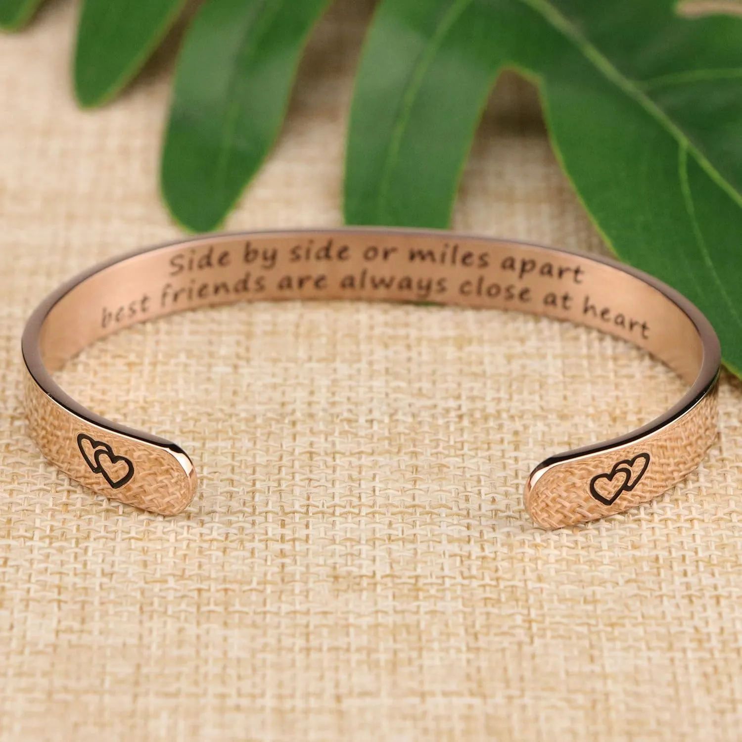 Yiyang Bracelets for Women Inspirational Rose Gold Cuff Bangle Bracelet for Men Teen Girls Stainless Steel Jewelry Christmas Birthday Friendship Gifts for Her BFF Mom