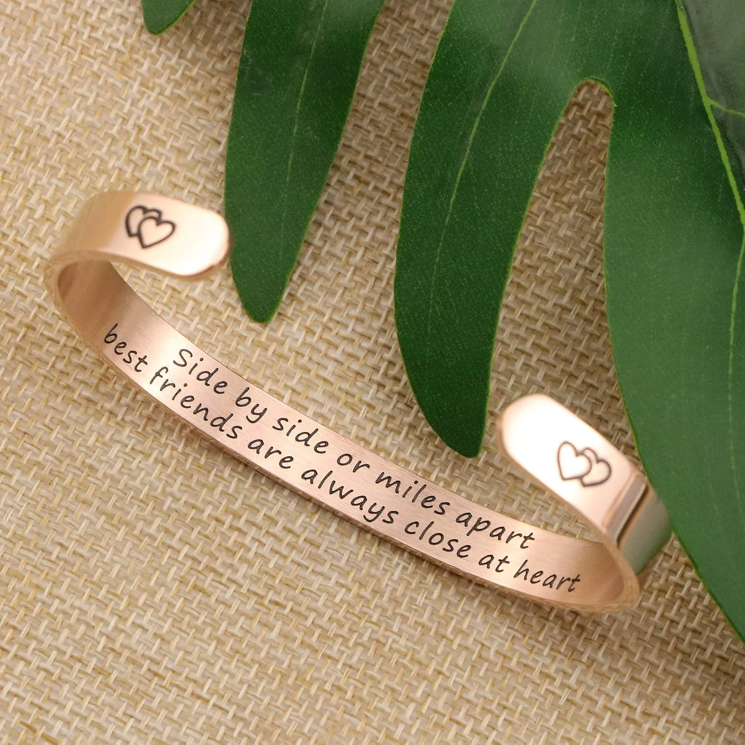 Yiyang Bracelets for Women Inspirational Rose Gold Cuff Bangle Bracelet for Men Teen Girls Stainless Steel Jewelry Christmas Birthday Friendship Gifts for Her BFF Mom